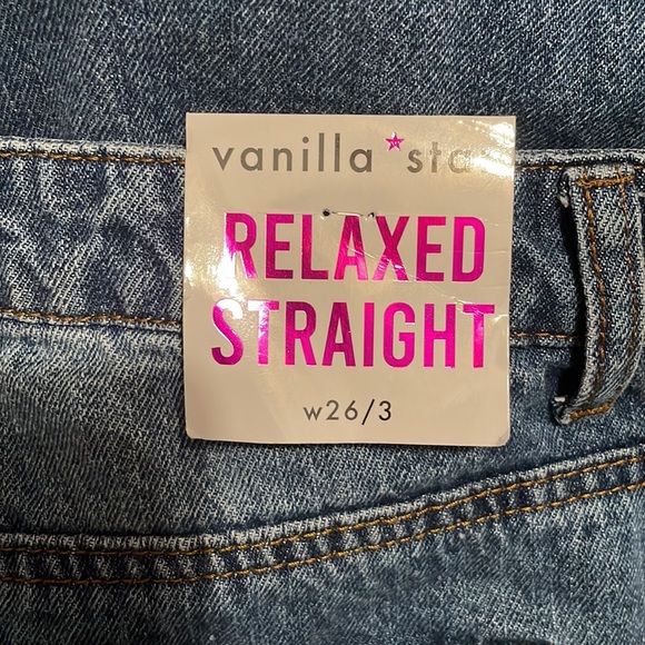 Relaxed Straight Fit Distressed Blue Jeans - Picture 6 of 6